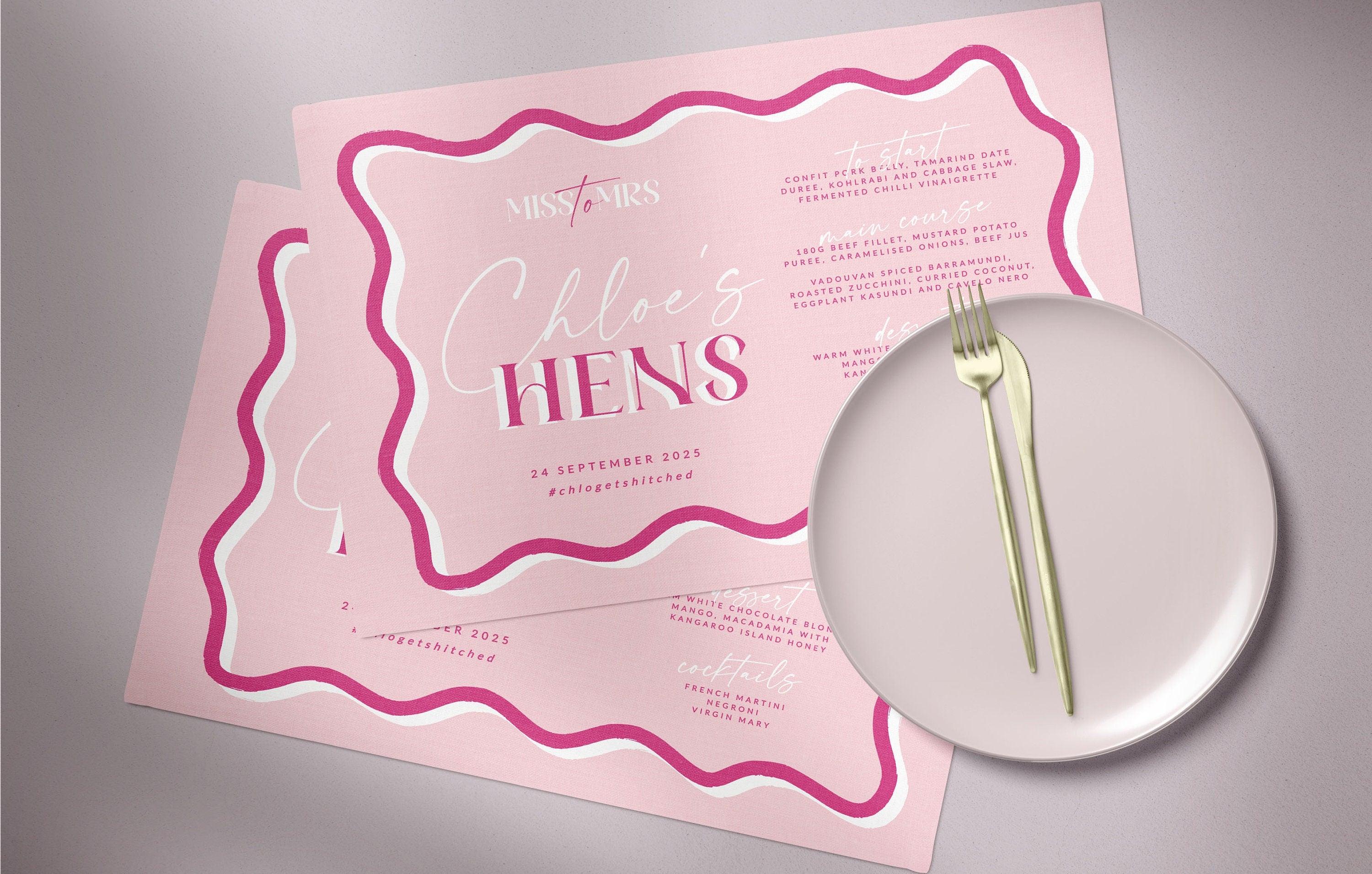 SONNY Pink Wavey Placemat Template - The Sundae Creative