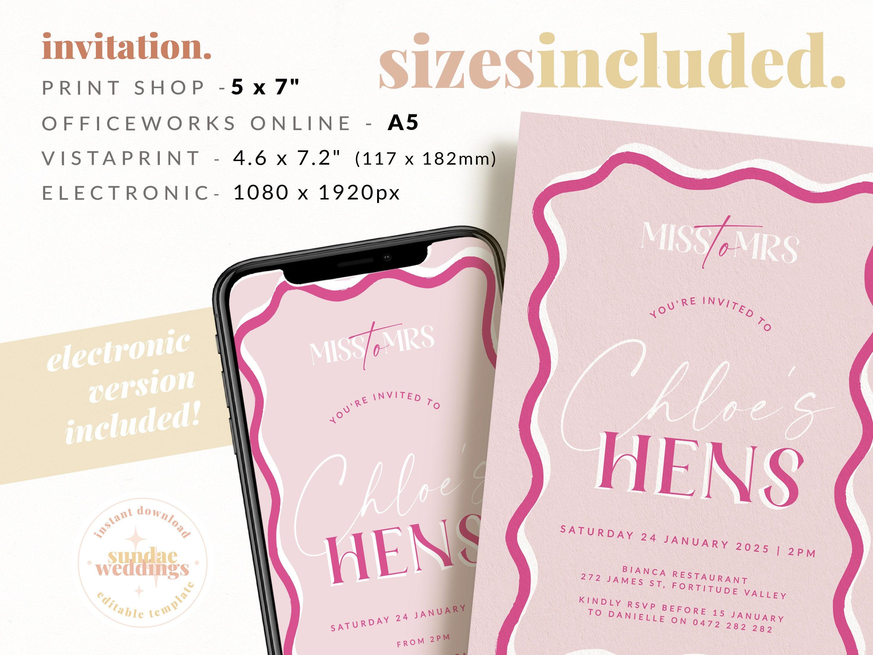 SONNY Pink Wavey Hens Party Invitation - The Sundae Creative