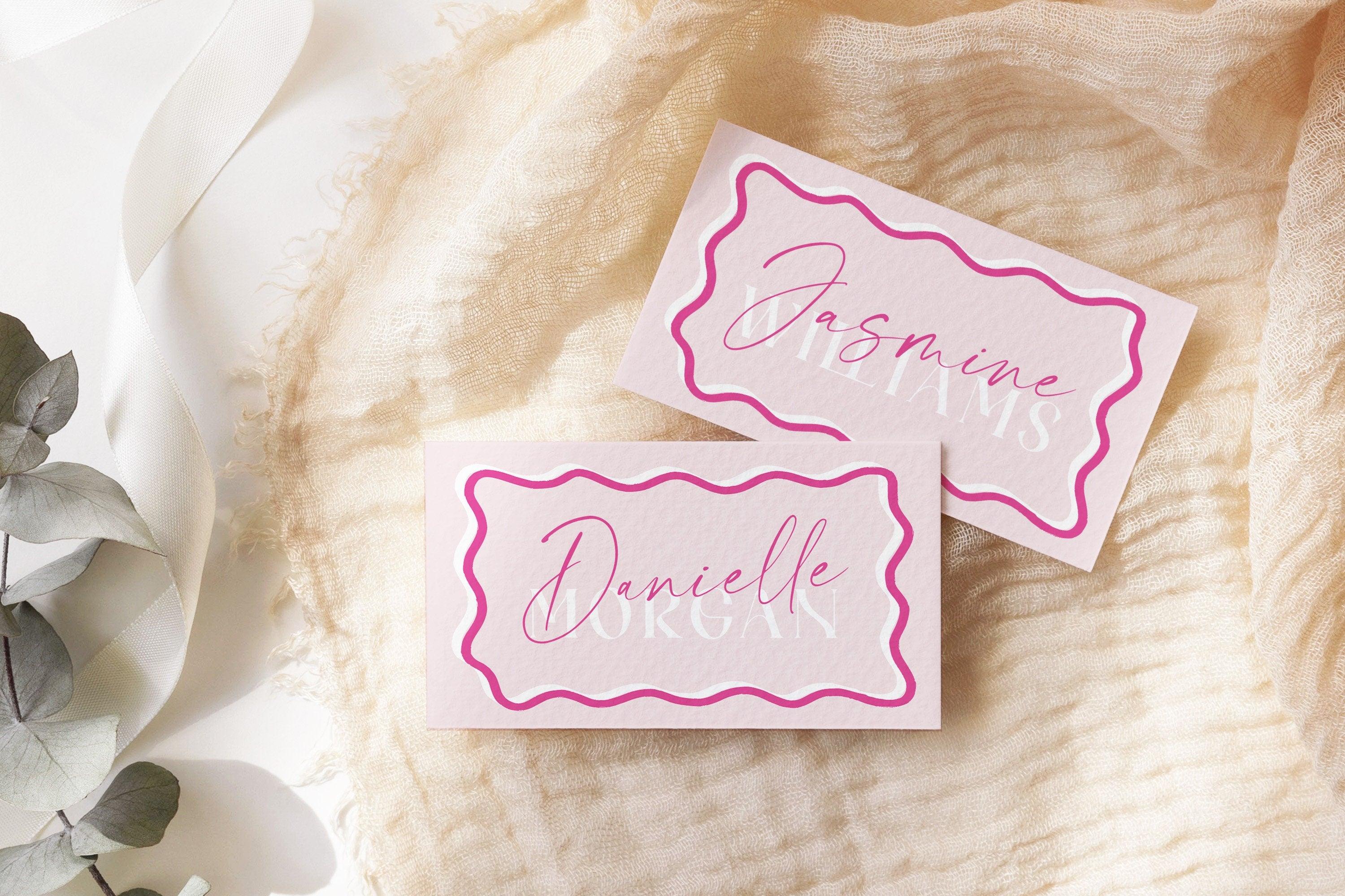 SONNY Pink Editable Placecard Template - The Sundae Creative