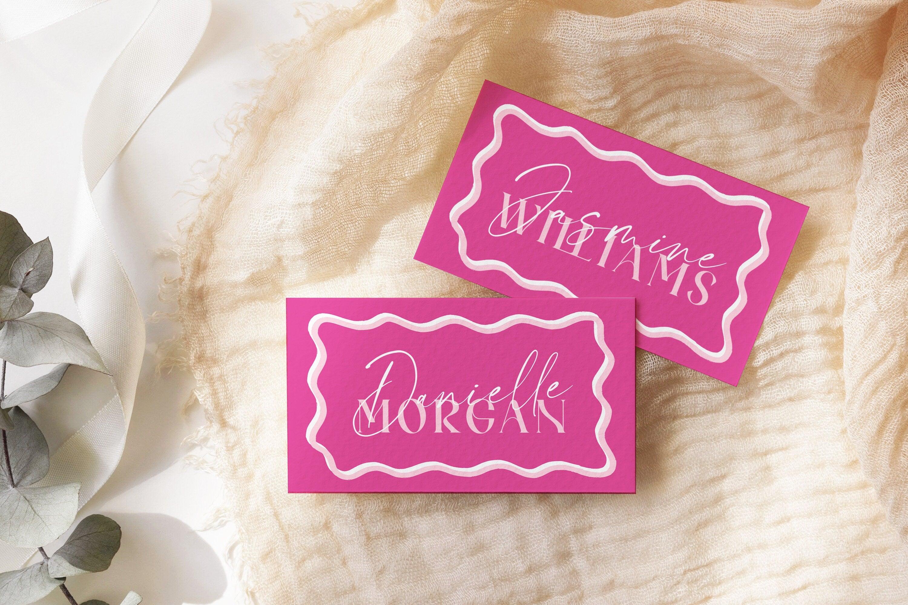 SONNY Hot Pink Editable Placecard Template - The Sundae Creative