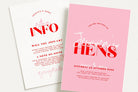 Pink Red Hens Invitation Template - Lana - The Sundae Creative