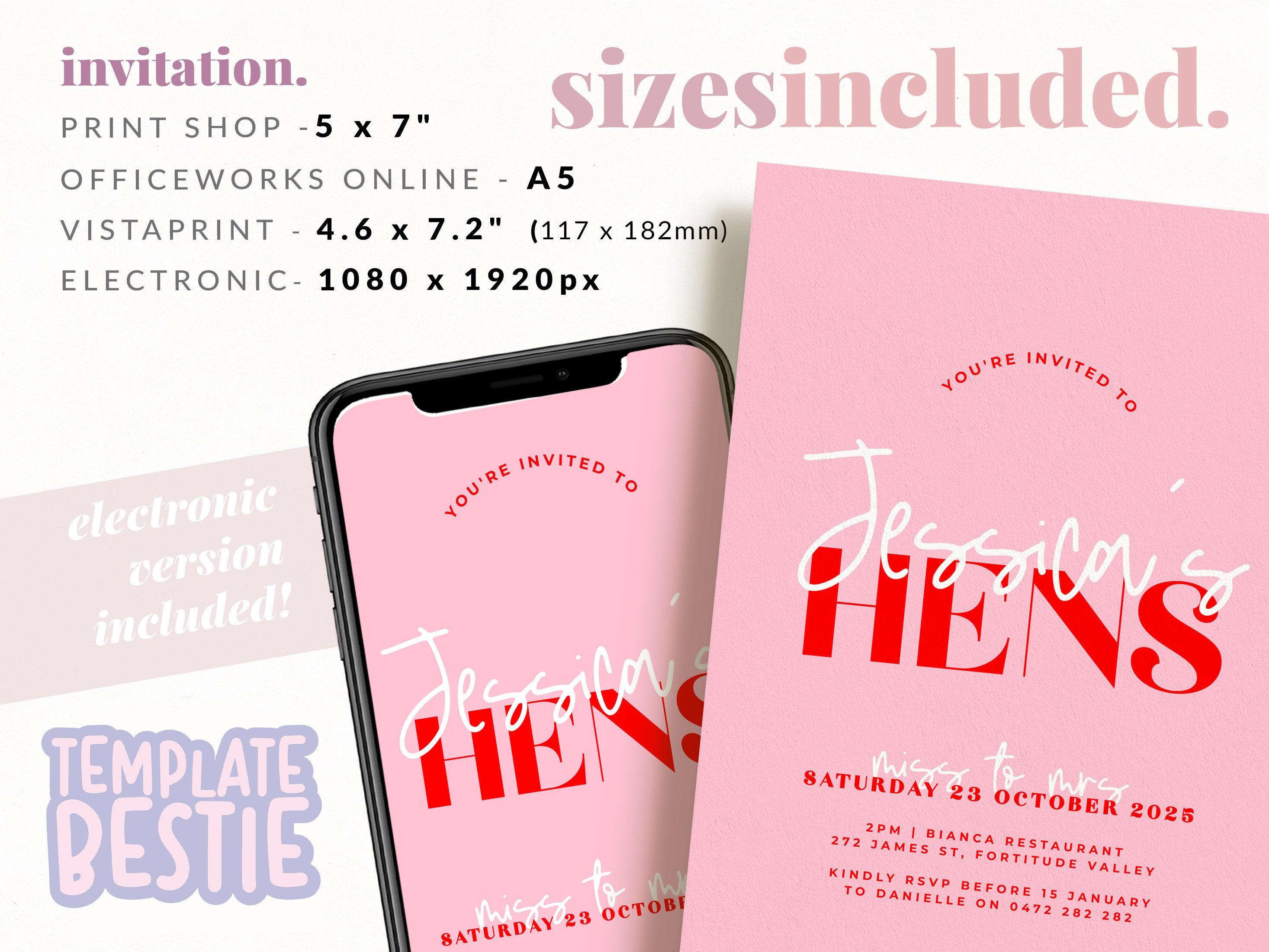 Pink Red Hens Invitation Template - Lana - The Sundae Creative