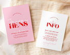 Pink Red Digital SMS Hens Invitation Template - The Sundae Creative