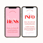 Pink Red Digital SMS Hens Invitation Template - The Sundae Creative