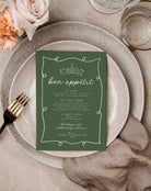 POET Green Wedding Menu Template | Wave Italian Style Menu | Wedding Menu Template | Menu Cards | Let's Eat Menu | Instant Download