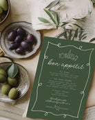 POET Green Wedding Menu Template | Wave Italian Style Menu | Wedding Menu Template | Menu Cards | Let's Eat Menu | Instant Download