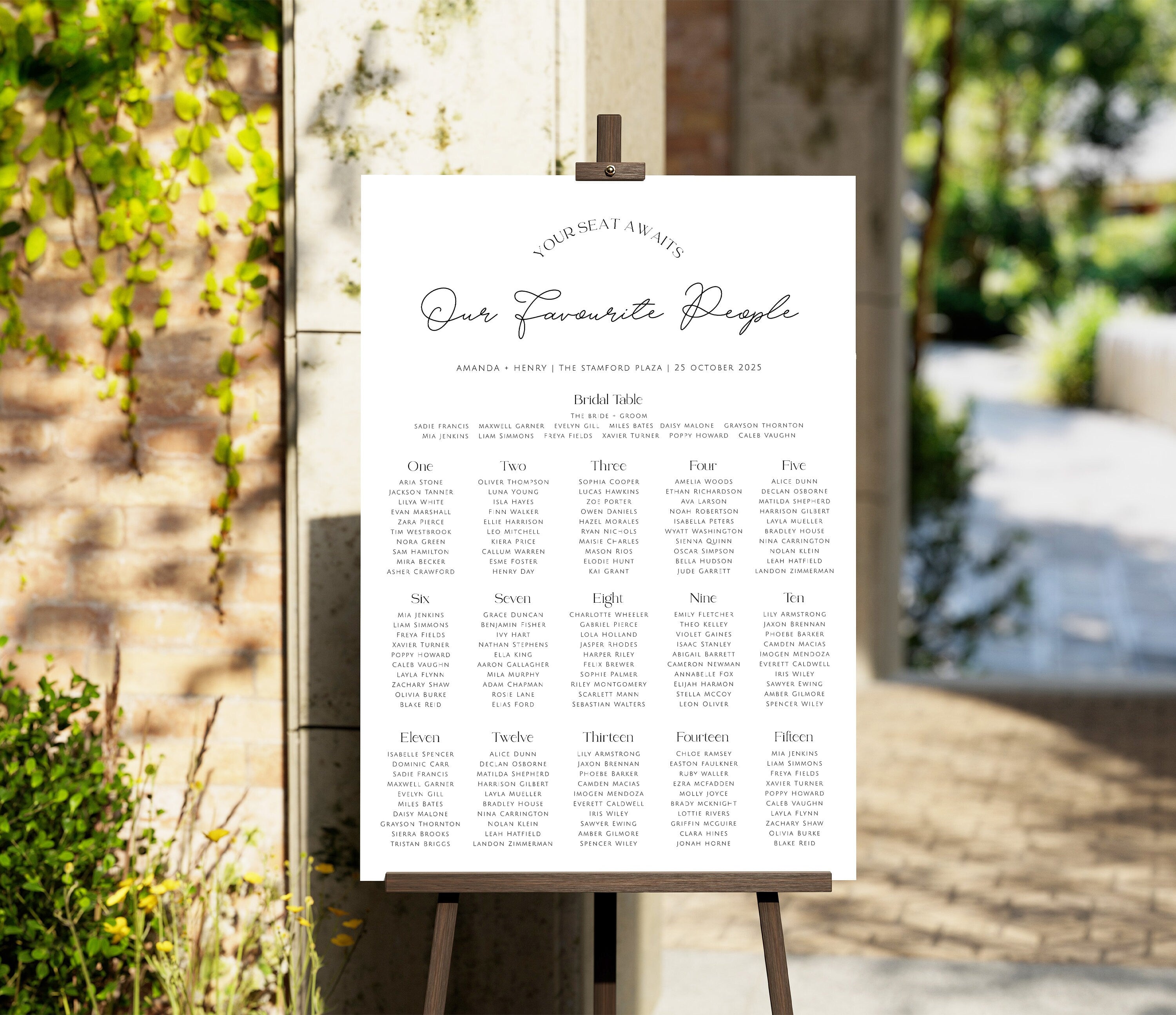 Dazzle Wedding Seating Chart .Wedding Seating Plan .The Sundae Creative