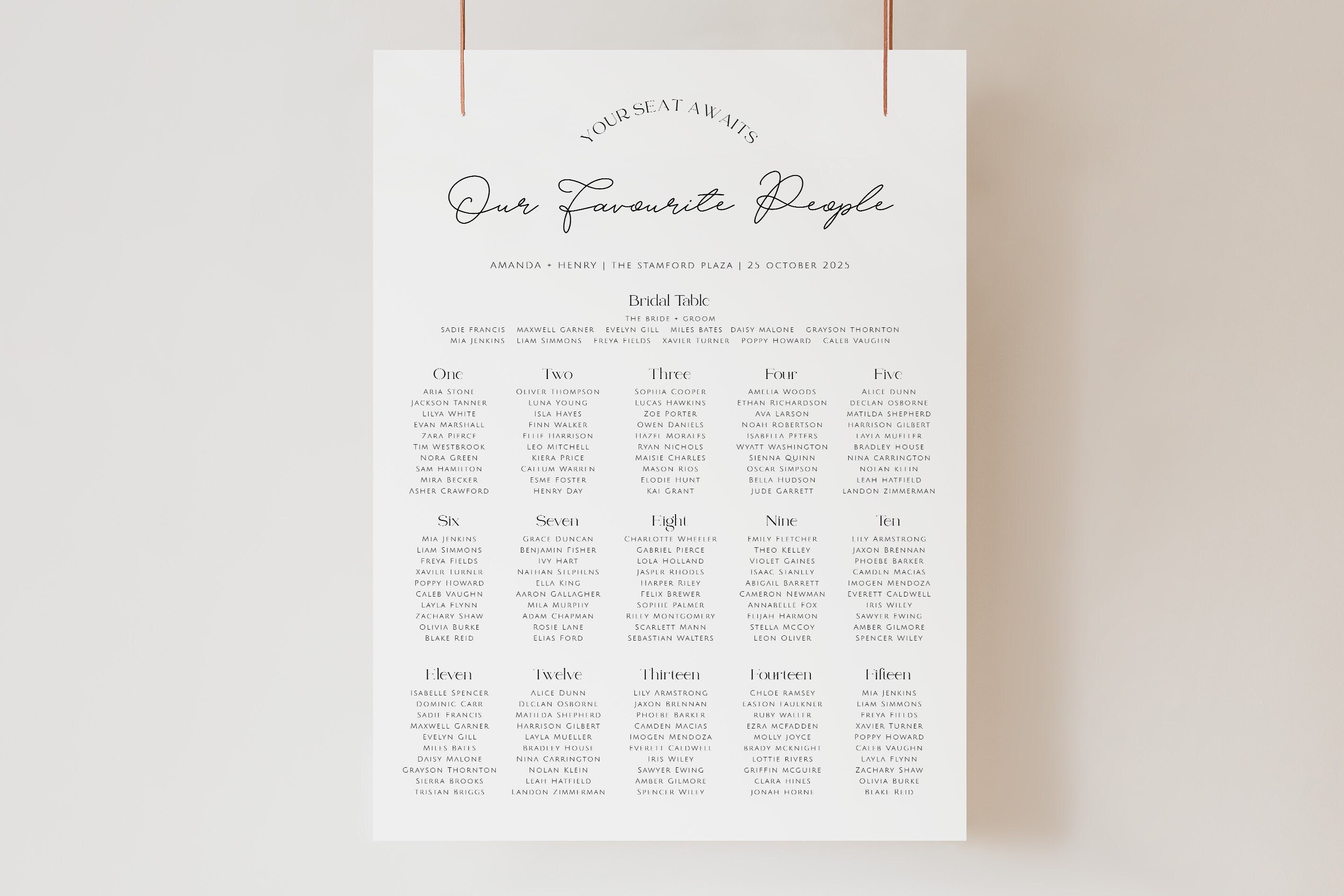 Dazzle Wedding Seating Chart .Wedding Seating Plan .The Sundae Creative