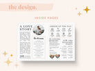 Editable Folded Newspaper Wedding Program, Fun Printable Wedding Programs, DIY Wedding Program Template, Fun Wedding Programs, Newspaper