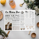 Editable Newspaper Wedding Placemat, Fun Printable Wedding Menu Template, DIY Wedding Timeline Program Template, Wedding Program Templett