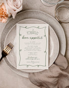 POET Editable Wedding Menu Template | Wave Italian Style Menu | Wedding Menu Template | Menu Cards | Let's Eat Menu | Instant Download