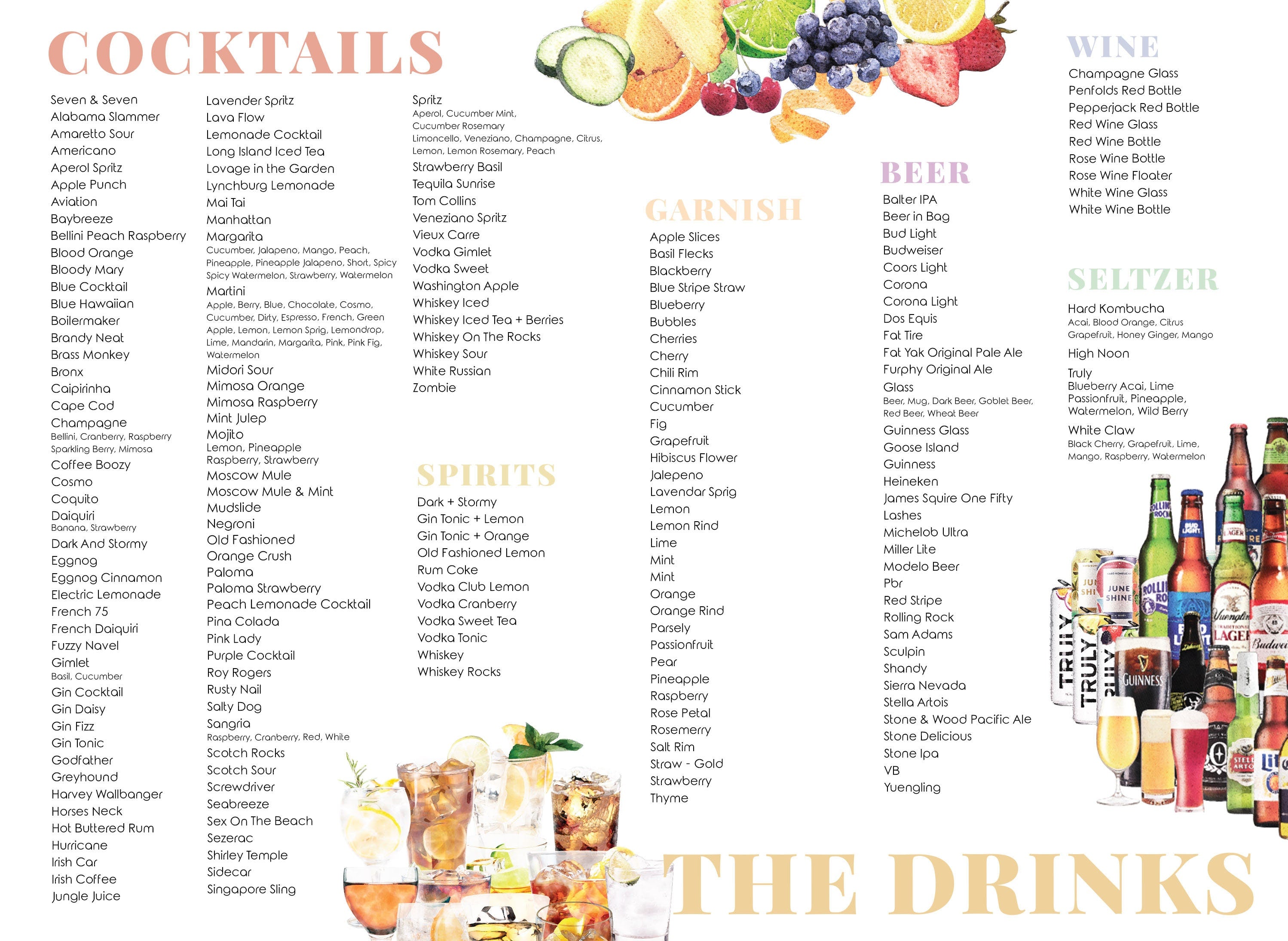 POET Signature Drinks Sign Template | Wave Cocktail Sign | Watercolour Wedding Bar Menu Sign | His and Hers Bar Sign | Instant Download