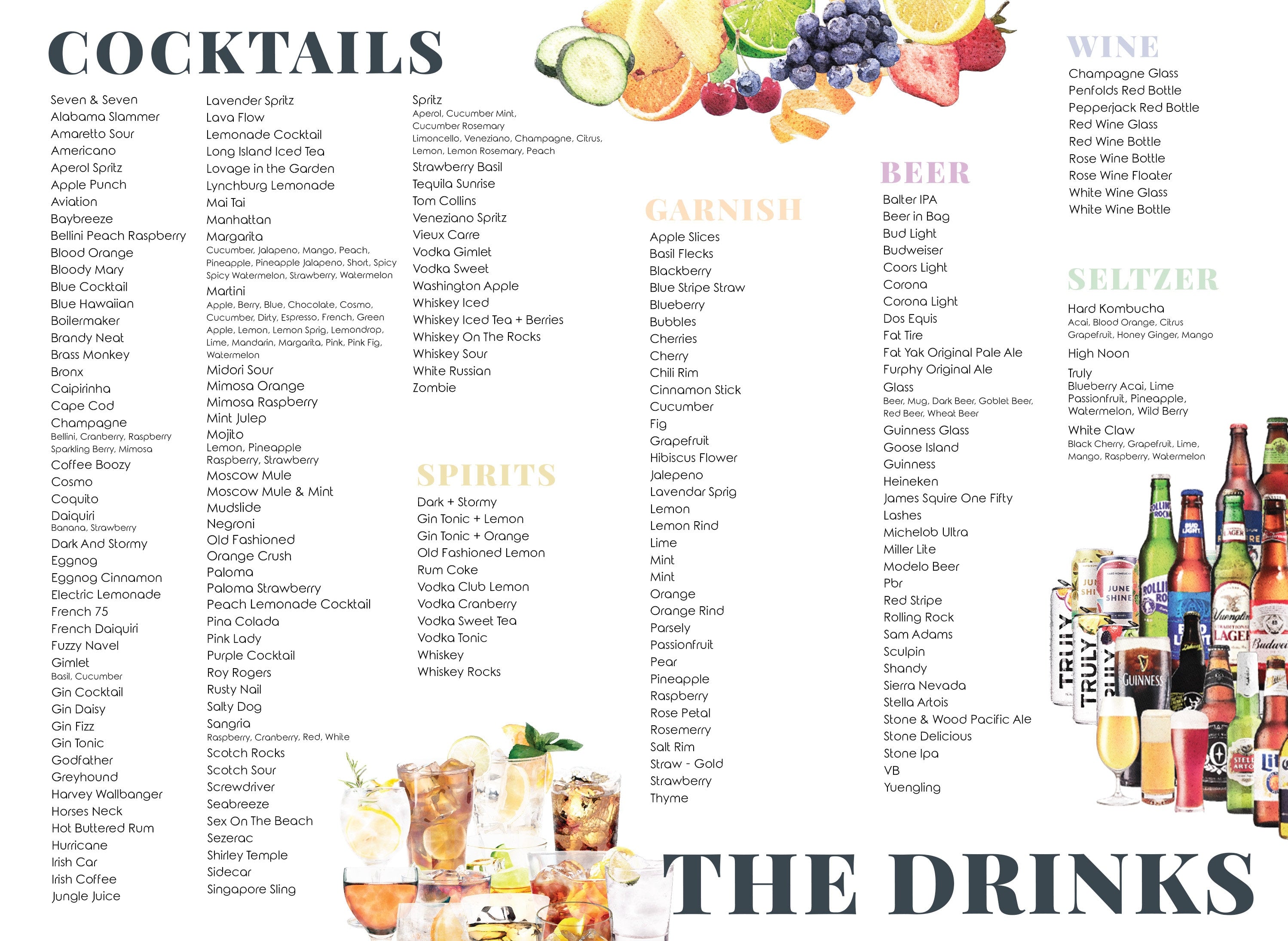 NELLA Signature Drink Sign, Bar Menu Template, Minimalist Printable Bar Menu, Editable Template Templett Instant Download