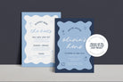 JEMMA Modern Wavy Hens Invitation Template Download, Editable Template Instant Download, Pink Red Hand-drawn border, Templett