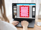 JEMMA Modern Wavy Hens Invitation Template Download, Editable Template Instant Download, Pink Red Hand-drawn border, Templett