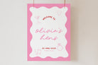 JEMMA Pink Hens Party Welcome Sign Template Download, Editable Welcome Template Instant Download, Wavy border, Templett