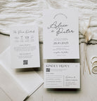DAZZLE Wedding Invitation with QR Code, Minimal Wedding Invite Suite, Modern Invite, Simple Editable Invite Template, Editable Templett