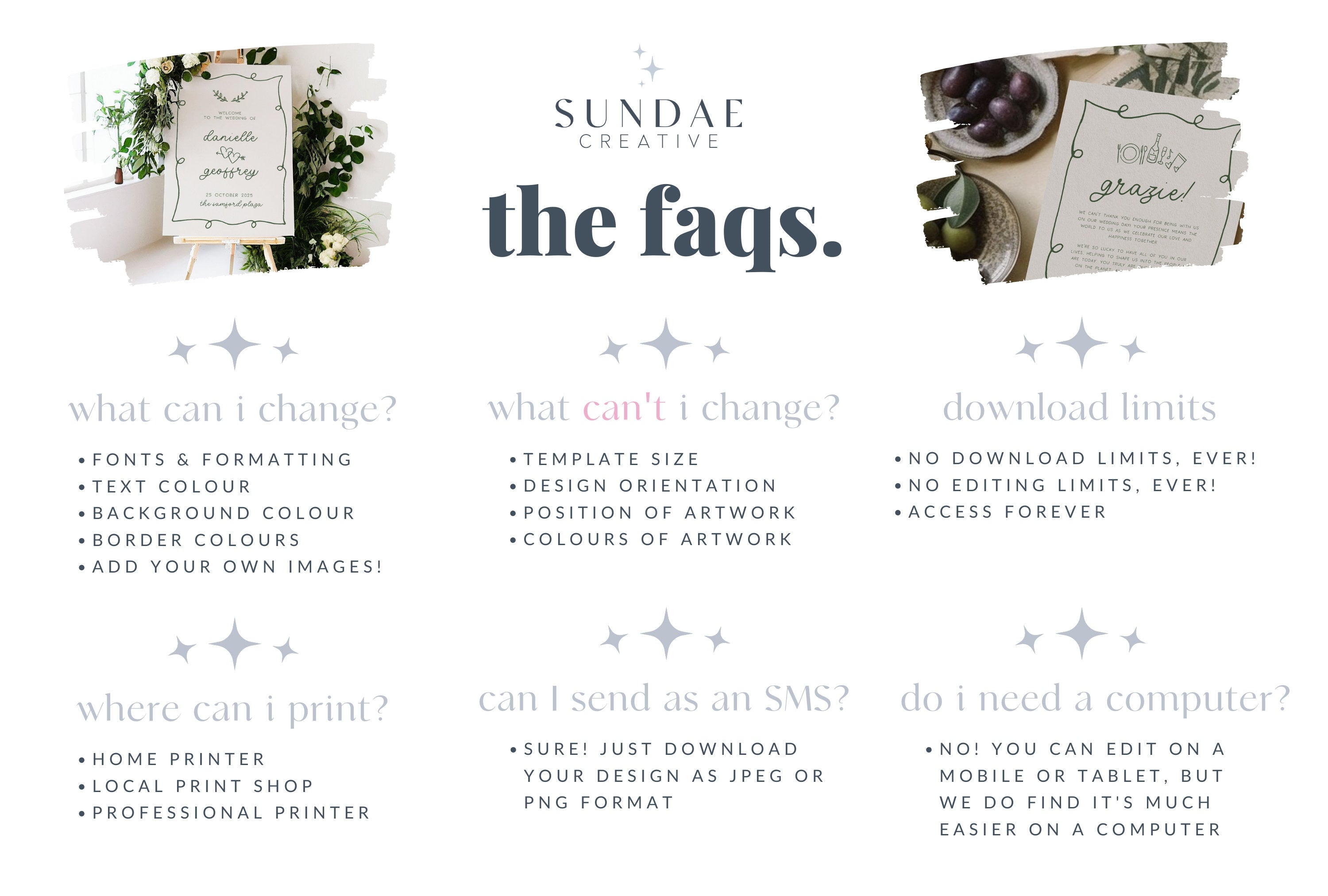 AYLA Modern Wedding Menu Placecard Template Download, Hand Drawn Driknks Guest Menu Template, Editable Template Instant Download Templett