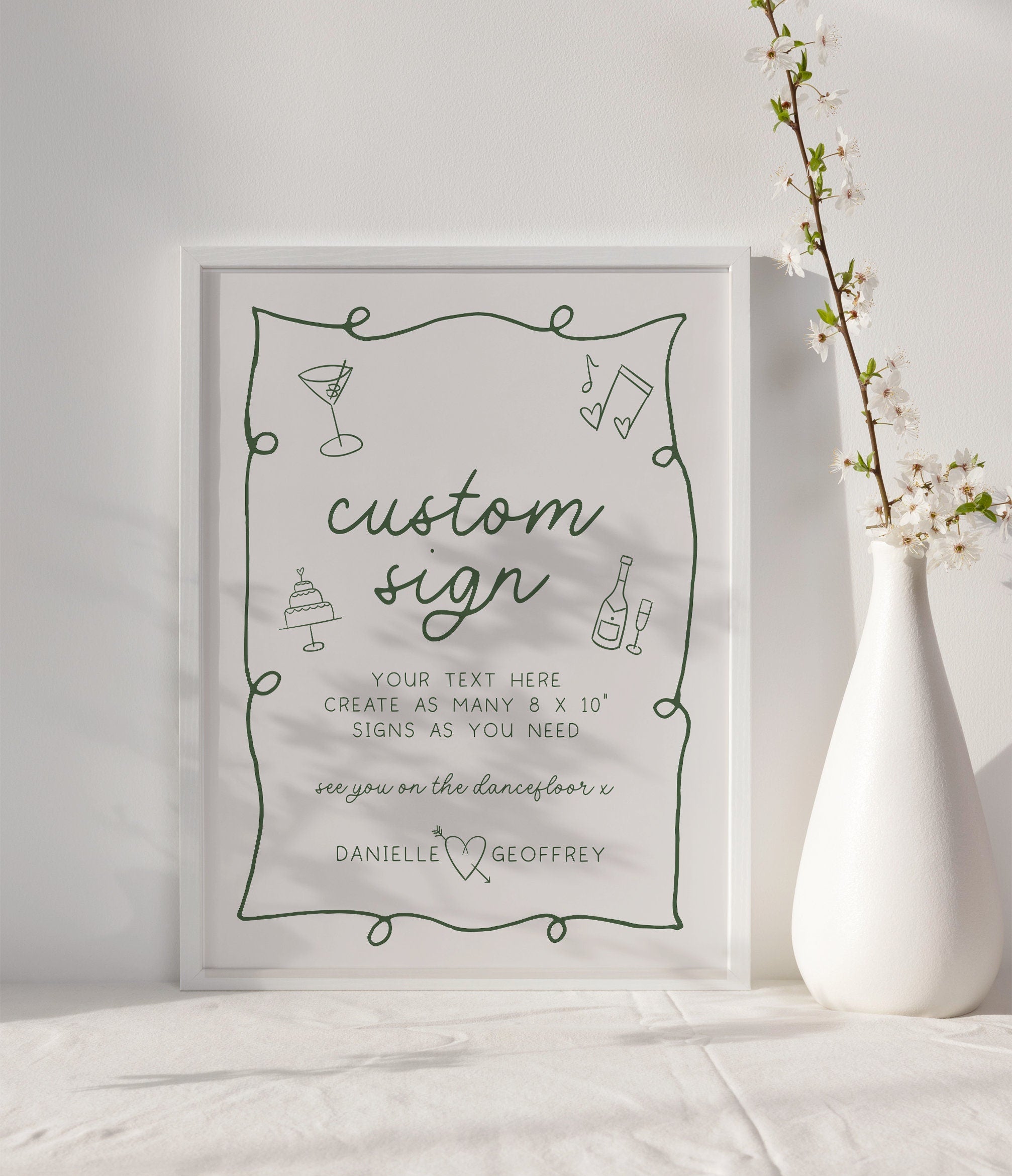 POET Minimalist Custom Sign Template, Hand drawn Wedding Sign Printable, Custom izable Wedding Signage, Bohemian Editable Instant Download