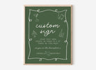 POET Forest Green Custom Sign Template, Hand drawn Wedding Sign Printable, Customisable Wedding Signage, Bohemian Editable Instant Download