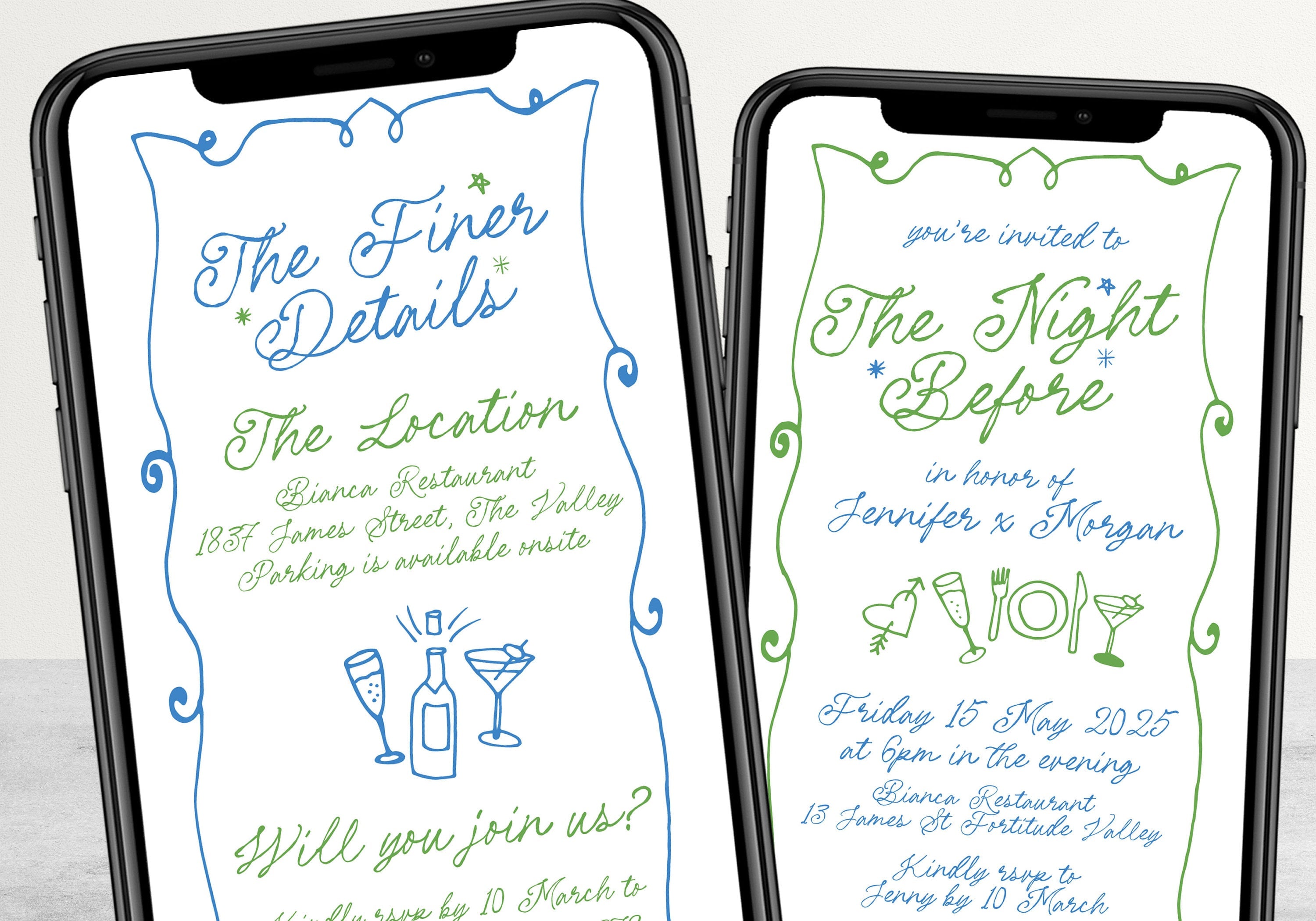 GEORGIE Digital The Night Before Rehearsal Dinner Invitation Template, SMS Fun Rehearsal Invite, Editable Templett Download