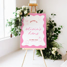 JEMMA Pink Hens Party Welcome Sign Template Download, Editable Welcome Template Instant Download, Wavy border, Templett