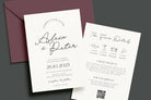 DAZZLE Modern Wedding Invites QR Code, Minimalist Wedding Invite Suite, Modern QR Invitation, Editable Templett