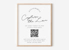 DAZZLE Minimalist Capture the Love QR Code Sign Template, Wedding Photo Signs, Share the Love, Wedding QR Code Signs, Editable Templett
