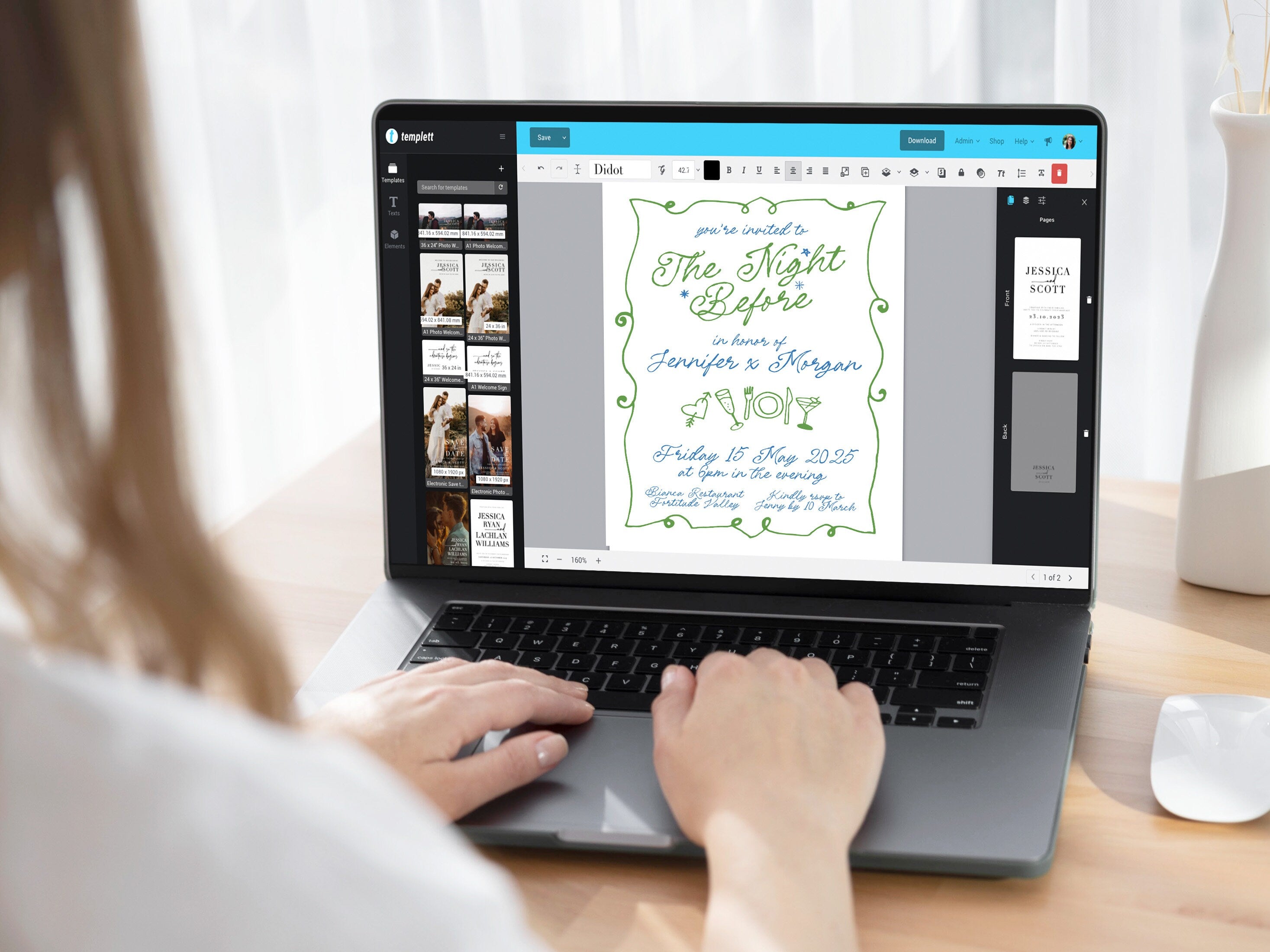 GEORGIE Handwritten The Night Before Rehearsal Dinner Invitation Template, Fun Rehearsal Invite, Editable Templett Download