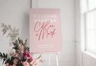 BRODY Pink Red Wedding Welcome Sign Template, Modern Wedding Welcome Sign, Printable template, Instant Download Editable Templett