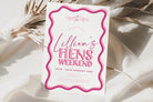 SONNY Modern Fun Hens Weekend Invite, Pink Hen Weekend Events, Bridal Shower Invitation template, Instant Download Editable Templett