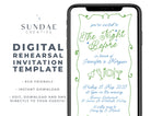 GEORGIE Digital The Night Before Rehearsal Dinner Invitation Template, SMS Fun Rehearsal Invite, Editable Templett Download