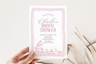 IRIS Pink Bridal Shower Invitation Template, Pink Bridal Shower Invite, Drawing Illustration, Editable Templett Download