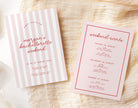 MINNIE Bachelorette Weekend Invitation Template Download, Pink Red Stripes Modern Hens Invite, Editable Template Instant Download Templett