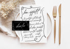 AYLA Modern Wedding Menu Placecard Template Download, Hand Drawn Driknks Guest Menu Template, Editable Template Instant Download Templett