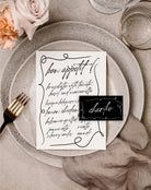 AYLA Script Wedding Menu Placecard Template Download, Hand Drawn Drinks Guest Menu Template, Editable Template Instant Download Templett