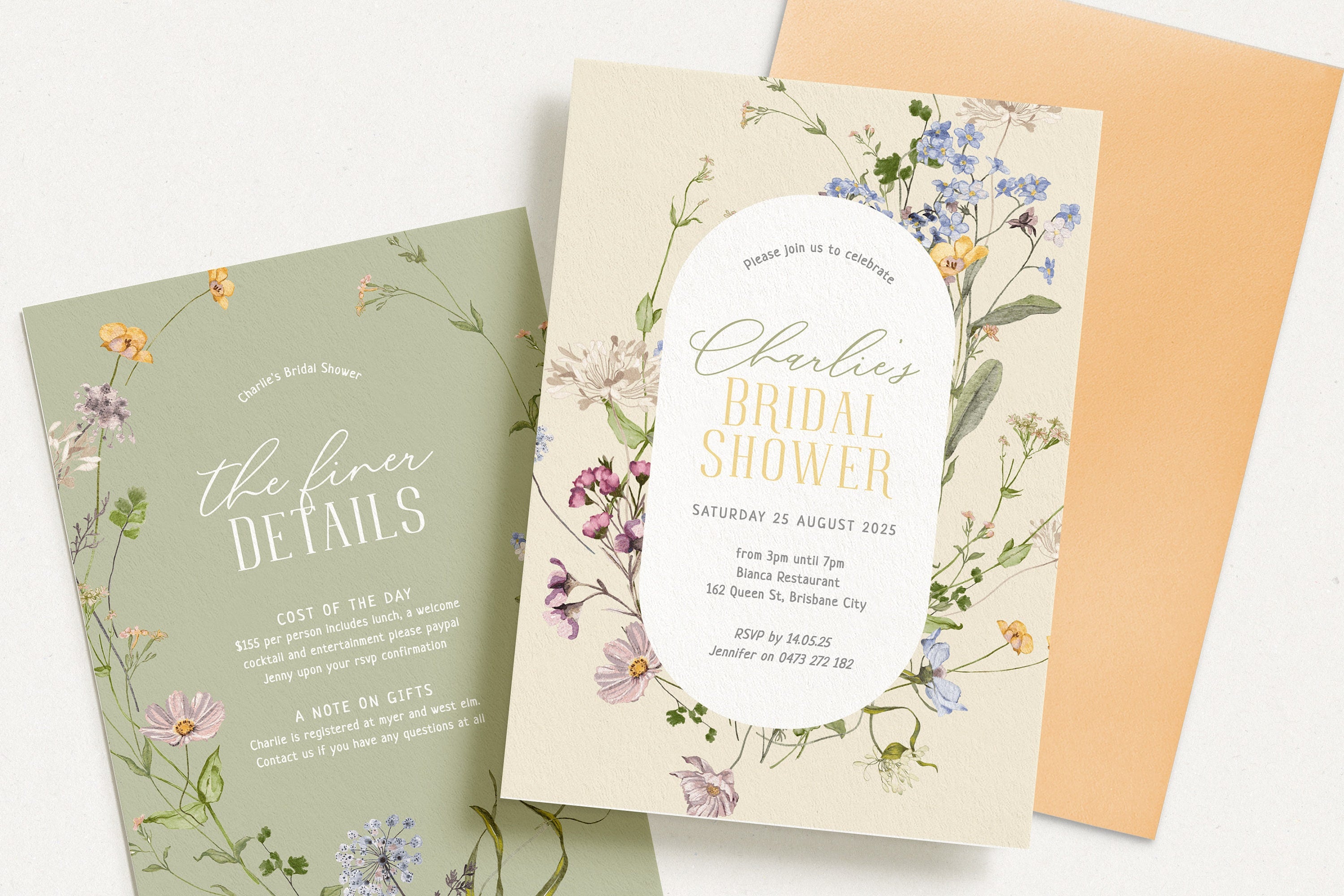 BETTY Floral Bridal Shower Invitation Template, Editable Printable Bridal Shower Invitation Card, Wildflower, Templett Instant Download