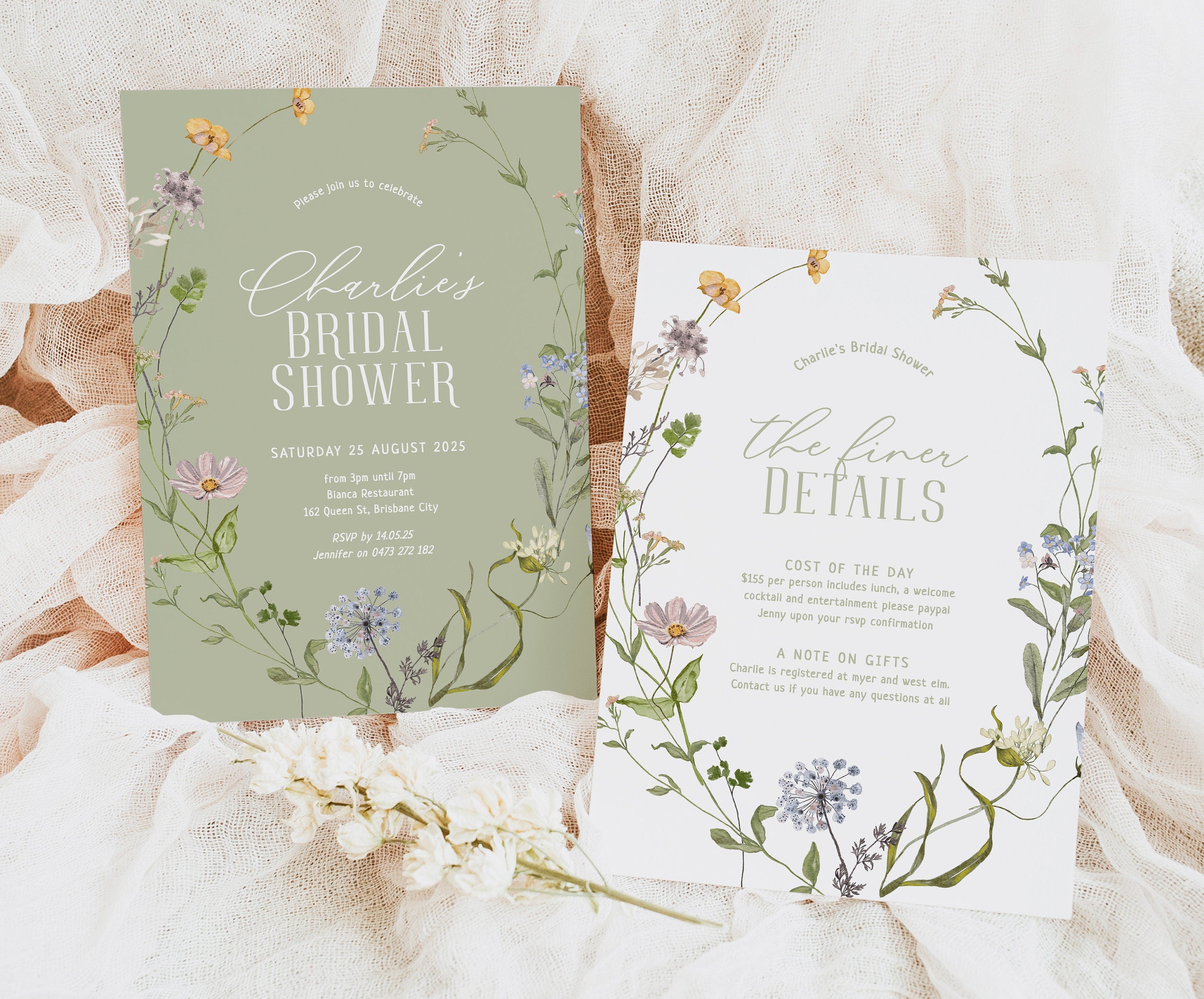 BETTY Colorful Wildflower Shower Invitation Template, Editable Bridal Shower Invitation Boho, Wildflower, Templett Instant Download