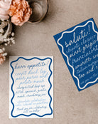 ELENI Blue Wave Wedding Menu Template, Wriggle Border Menu, Instant Download Editable Party Menu, Wriggly Bridal Shower, Templett