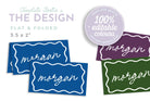 ELENI Blue Wave Wedding Placecard Template, Santorini Italy Instant Download Editable Guest Name Template, Wriggly Bridal Shower, Templett