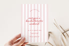 MINNIE Bachelorette Weekend Invitation Template Download, Pink Red Stripes Modern Hens Invite, Editable Template Instant Download Templett