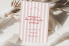 MINNIE Bachelorette Weekend Invitation Template Download, Pink Red Stripes Modern Hens Invite, Editable Template Instant Download Templett