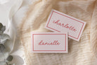 MINNIE Pink Bridal Shower Placecard Template Download, Stripes Modern Guest Name Shower Invite, Editable Template Instant Download Templett