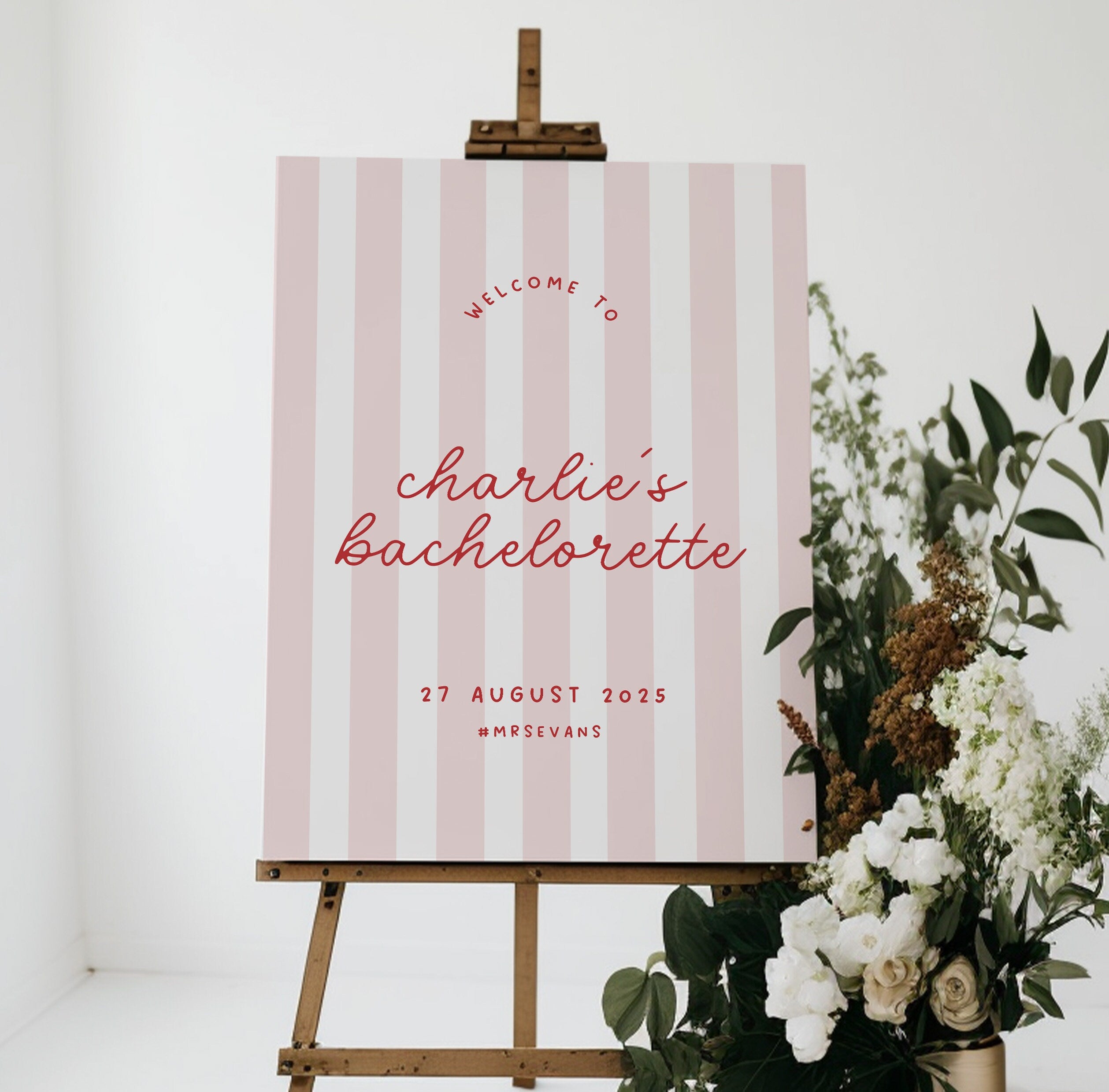 MINNIE Pink Bachelorette Welcome Sign Template Download, Birthday Party Welcome Sign, Editable Template Instant Download Templett