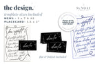 AYLA Modern Wedding Menu Placecard Template Download, Hand Drawn Driknks Guest Menu Template, Editable Template Instant Download Templett