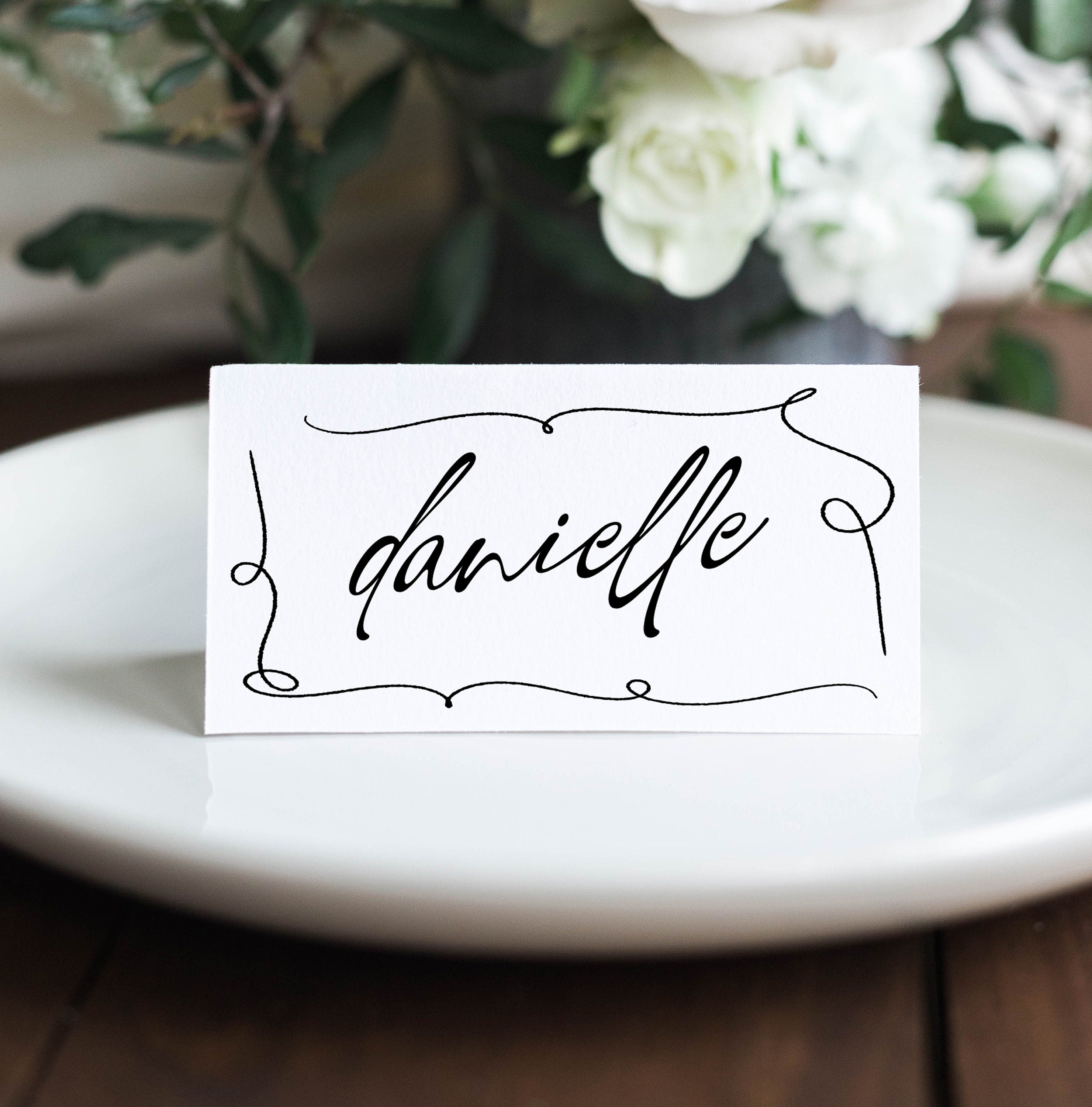 AYLA Modern Wedding Placecard Template Download, Hand Drawn Escort Cards Template, Editable Template Instant Download Templett