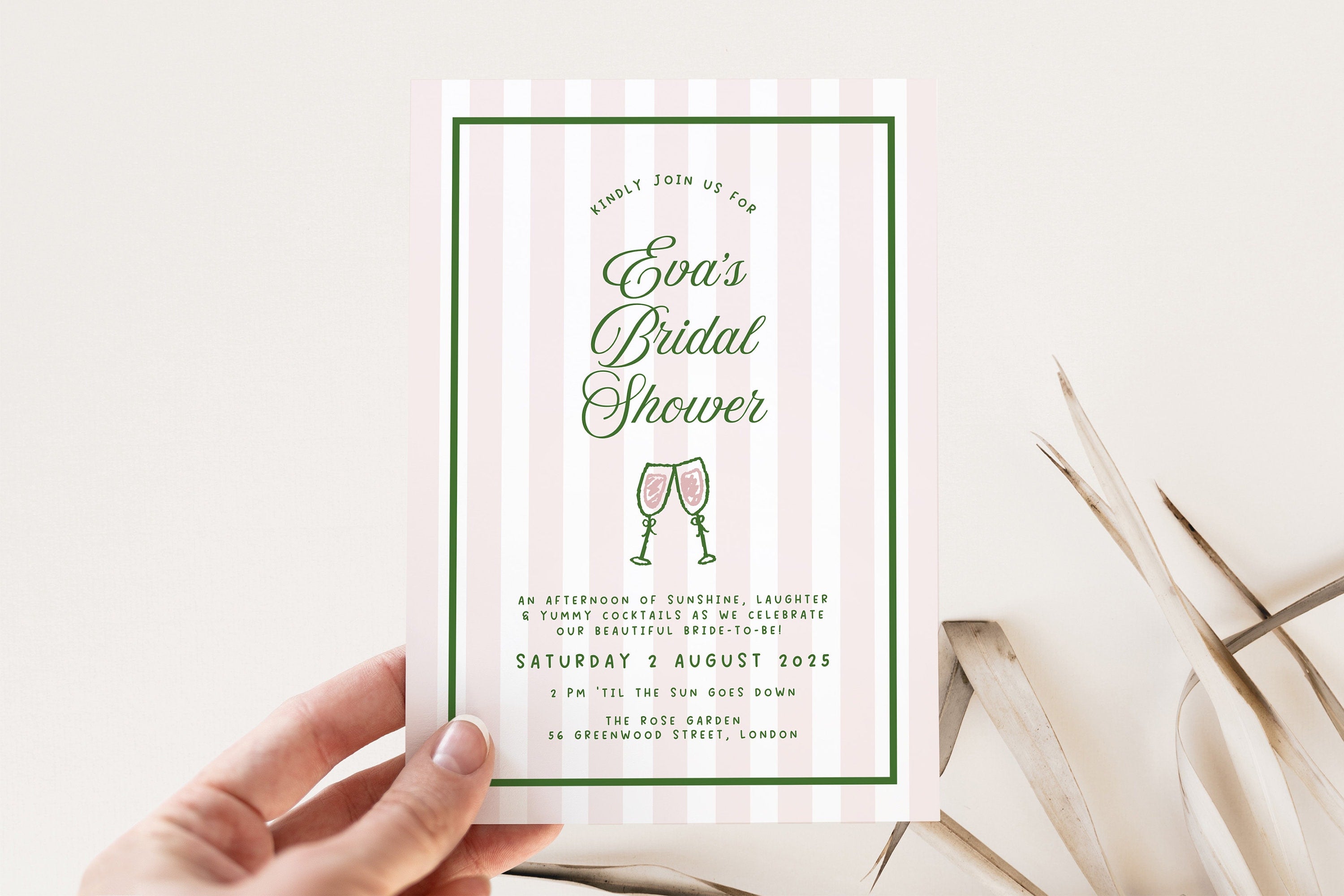 ROMY Printable Bridal Shower Invite Template, Hamptons Coastal Invitation, Hens Wedding Shower, Summer Invitation, Instant Download Templett