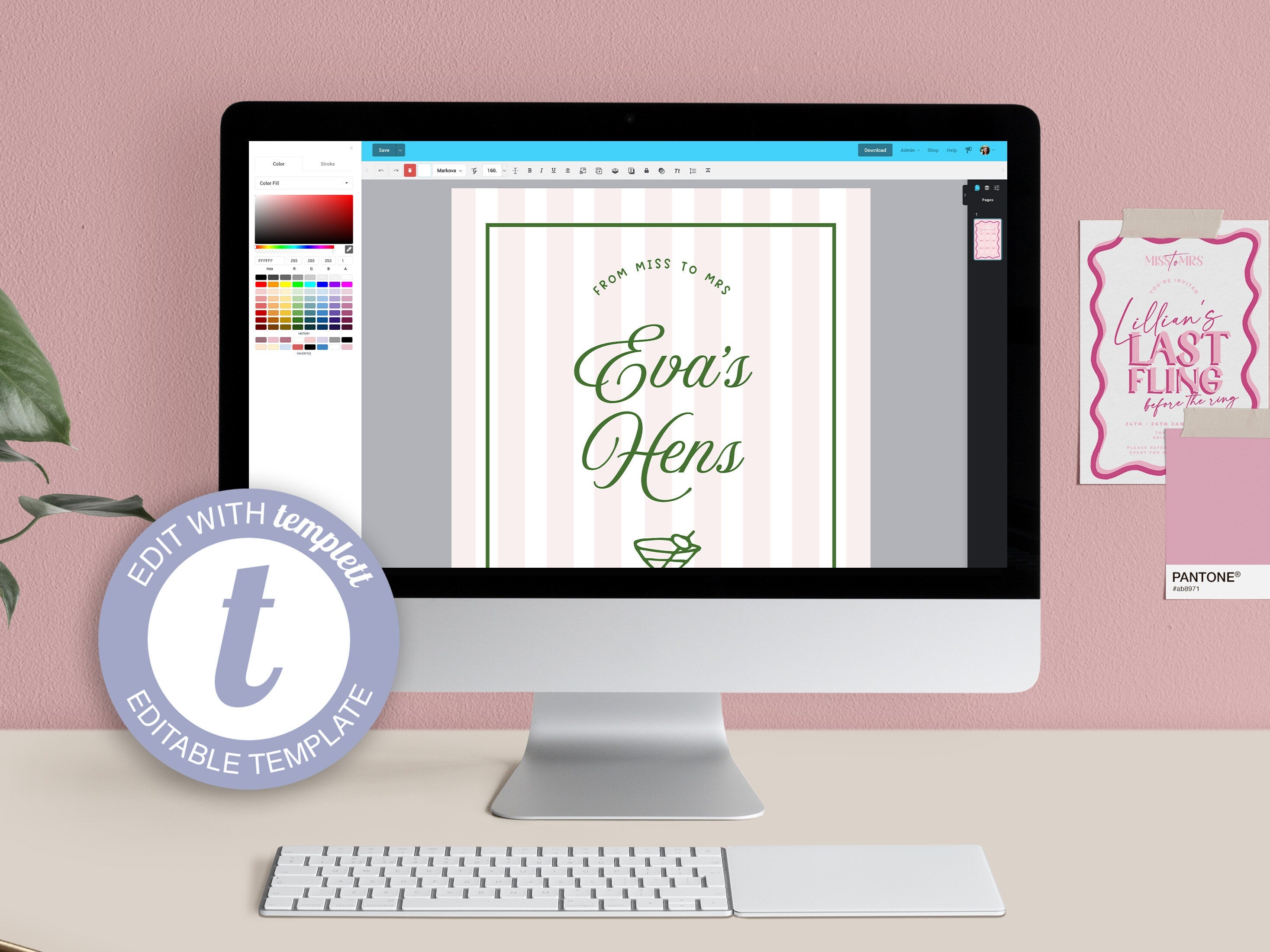 ROMY Summer Hens Party Welcome Sign Template, Hamptons Coastal Welcome, Hens Weekend, Summer Sign Decor, Instant Download Templett