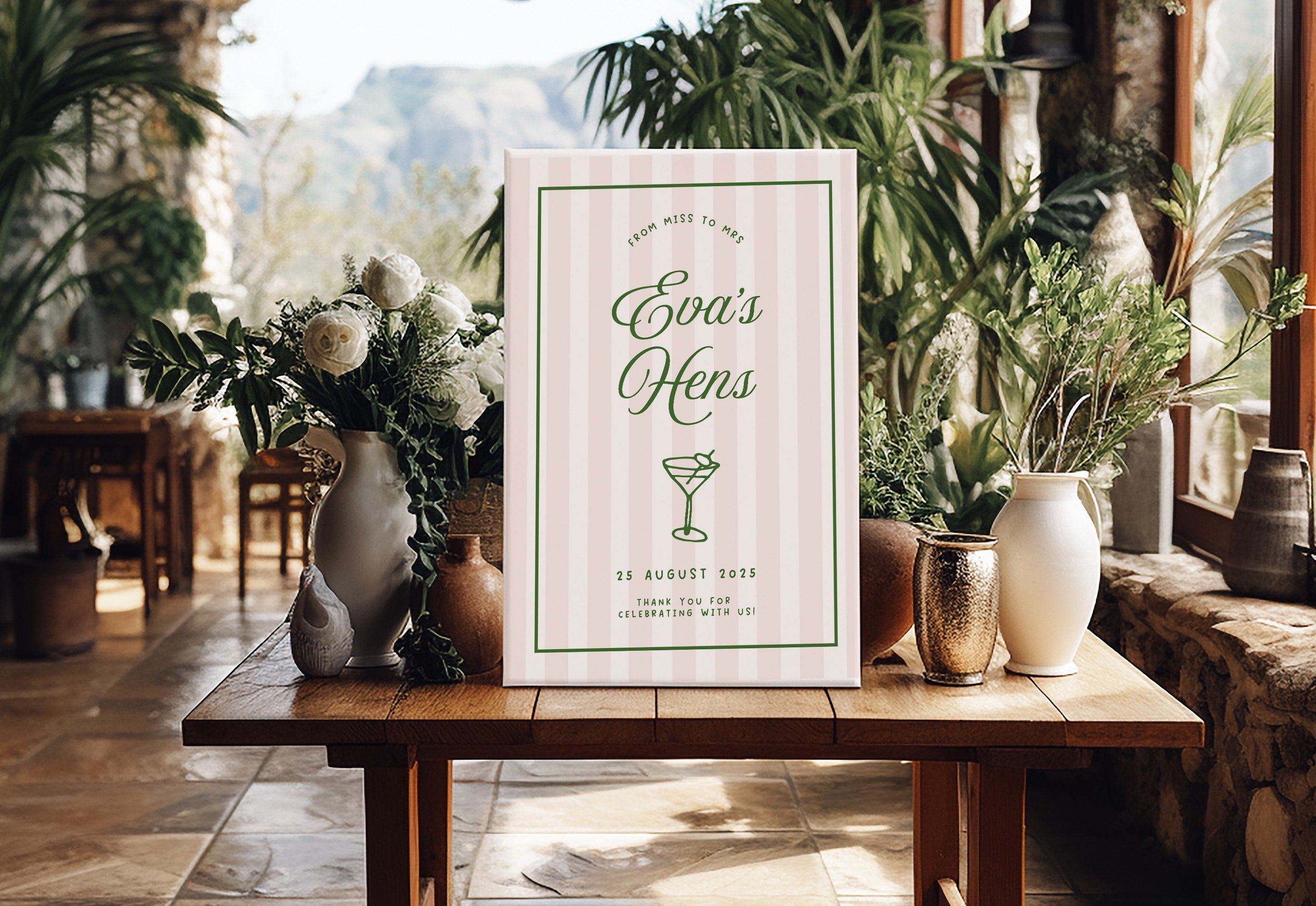 ROMY Summer Hens Party Welcome Sign Template, Hamptons Coastal Welcome, Hens Weekend, Summer Sign Decor, Instant Download Templett