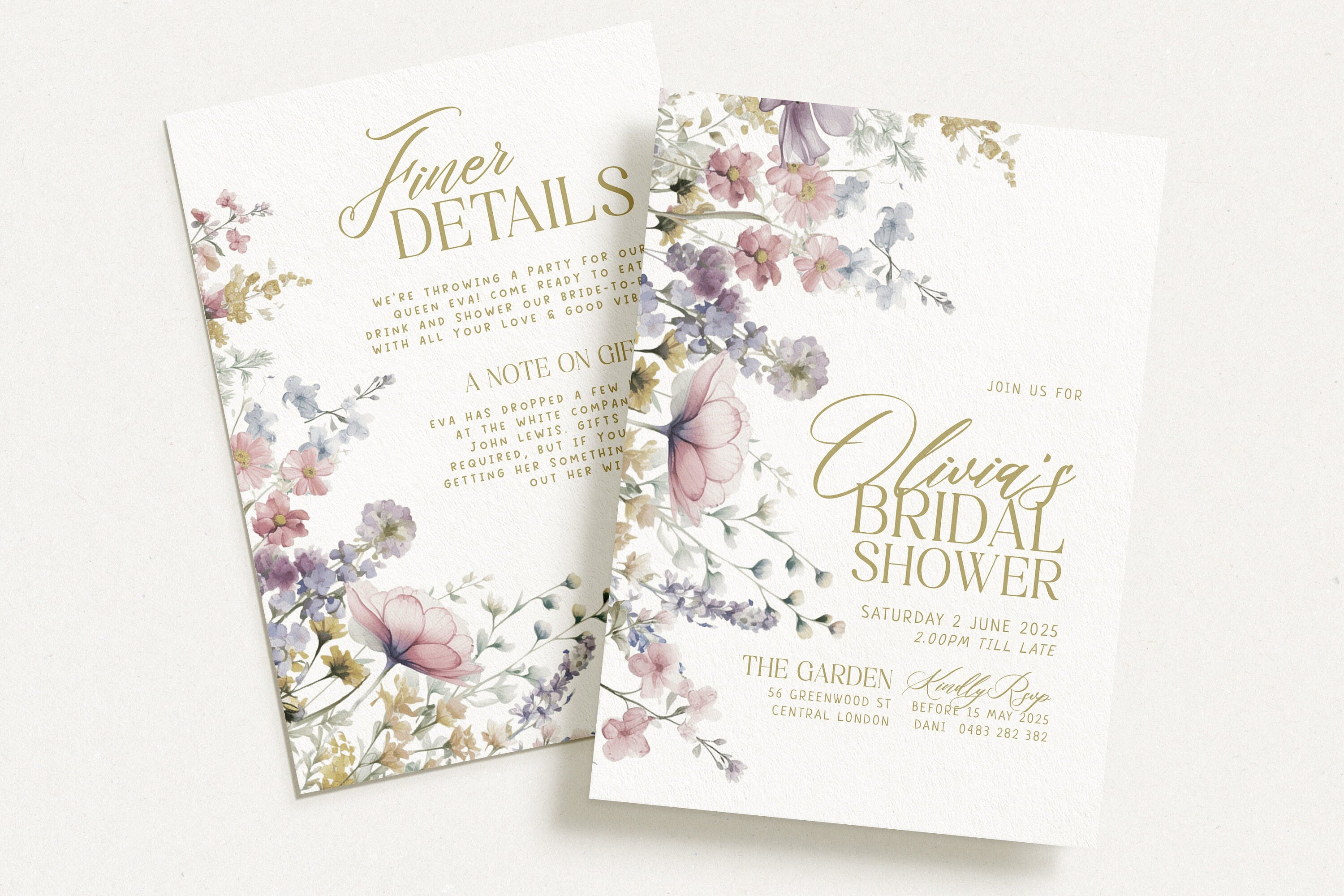 KELSY Wildflower Bridal Shower Invitation, Spring Floral Invitation, Bridal Shower Invitation template, Editable Templett Download